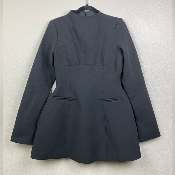 Babyboo Women's Large Kelly Mini Dress Black Long Sleeve Open Back Hourglass Sha - Picture 4 of 16